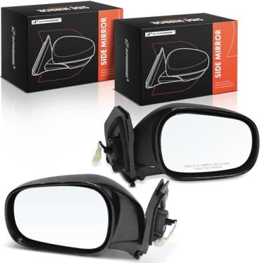 Imagem de A-Premium Par (2) espelhos retrovisores elétricos do lado do motorista e do passageiro - Compatível com Suzuki Grand Vitara 2001-2005 - Espelho retrovisor externo preto dobrável manual não aquecido