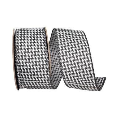 Imagem de Reliant Ribbon Fita de borda com fio Jacquard Houndstooth, preto/branco