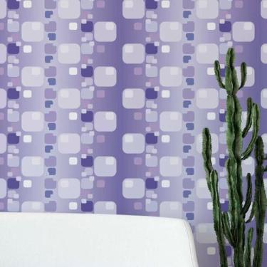 Imagem de Papel De Parede Adesivo Abstrato Geométrico Roxo Teen 3.5m - DELIQUADR