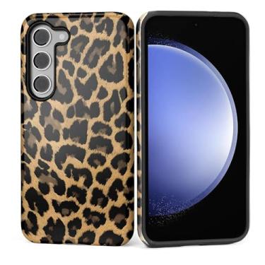 Imagem de Kapadiy Capa para Samsung Galaxy S24 Plus [design leopardo tão legal] - Capa protetora de corpo inteiro à prova de choque com proteção dupla híbrida (silicone + policarbonato rígido) para homens e