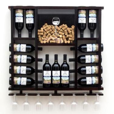 Imagem de Adega Colonial 15 Garrafas Delenha Decor Com Porta Rolhas