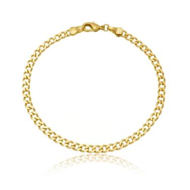 Imagem de Pulseira Masculina Groumet Folheada A Ouro 18K