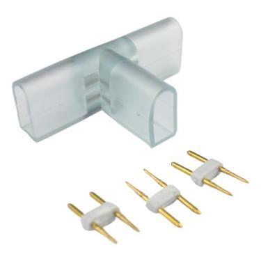 Imagem de Kit 10 Conector Emenda T Tripla P Mangueira Led Neon 110/220
