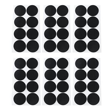 Imagem de Antrader Protetores de piso de madeira para móveis redondos e quadrados autoadesivos resistentes de 1,9 cm ou 2,54 cm, 1.5" Dia. Round, Black