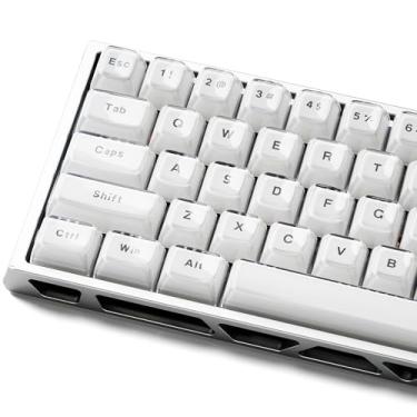 Imagem de GMKWTL XVX Teclas de geleia de cristal branco, conjunto de teclas transparentes translúcidas com perfil OEM compatível com 61/68/84/87/98/100 ANSI Layout MX Switches Teclado Mecânico