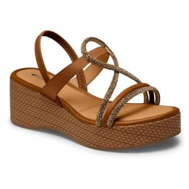 Imagem de Sandália Salto Anabela Mississipi Brilho Calce Facil MF501