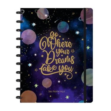 Imagem de Caderno de Discos Flex Inteligente Iscool Personalizado G Cosmos Planetas Azul