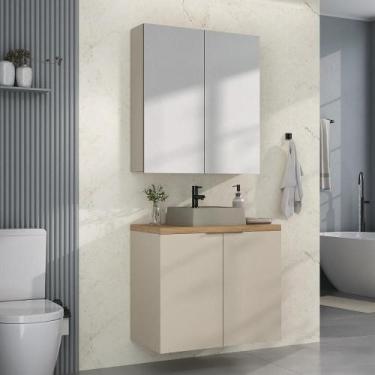 Imagem de Conjunto de banheiro com cuba nature 75cm estilare cnj4012 nude com ca