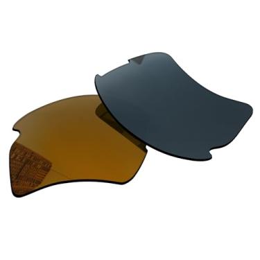 Imagem de Acefrog Lentes de reposição polarizadas de 1,5 mm para óculos de sol Oakley Flak 2.0 XL OO9188 59 mm, material atualizado, resistente a impactos - Bronze dourado polarizado espelhado - 1,5 mm