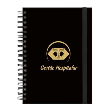 Imagem de Caderno Colegial Plus 12 Matérias Profissões Gestão Hospitalar (Preto e Gold)