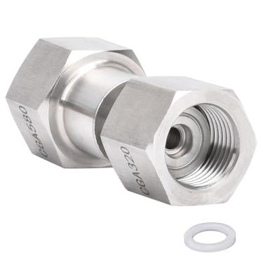 Imagem de GRYVOZE Adaptador CGA-320 para CGA-580, adaptador de conexão de tanque de CO2 para argônio, dióxido de carbono inferior para regulador de nitrogênio argônio, conversor de rosca para regulador de gás