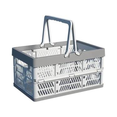 Imagem de Cesta De Piquenique De Plástico Dobrável Portátil, Espessada, Armazena