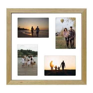 Imagem de Quadro Multifotos 4 Fotos de 10x15 Paspatur Branco 30x30 - SHD Soleil 