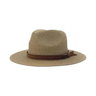 Imagem de Chapéu Panamá De Palha Respirável Reversível Estilo Cowboy Com Cinto D