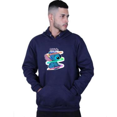 Imagem de Moletom Unissex Canguru Lilo Stitch Custom - Lafre, Azul marinho, P