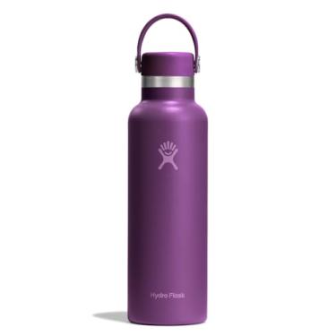 Imagem de Hydro Flask Garrafa de água - aço inoxidável isolado - não derrama, à prova de vazamento em roxo Beachplum de 595 g