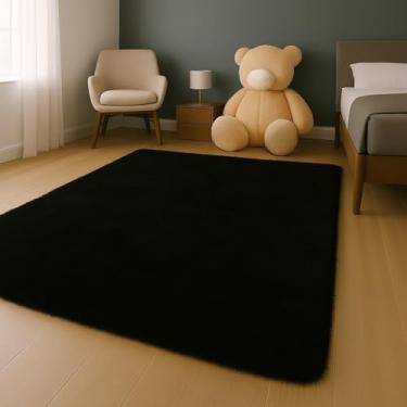 Imagem de Tapete Felpudo Para Sala E Quarto 1,00 x 1,50(PRETO LISO)