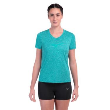 Imagem de Camiseta de Corrida Mizuno Spark Big Logo 2 Feminina, Azul, G