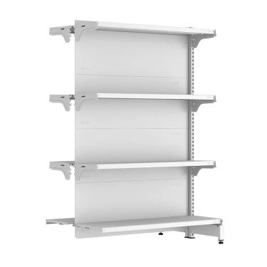 Imagem de Gôndola Amapá Fit 40 Continuação Centro 1,37x0,90x0,60/0,80 8 Bandejas Branco