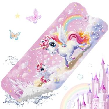 Imagem de XIYUNTE Tapete de banho de bebê antiderrapante - 101,6 cm x 40,6 cm tapete de banheira extra longo para bebês tapete de banho ecológico durável para banheira antiderrapante tapete de banheira infantil