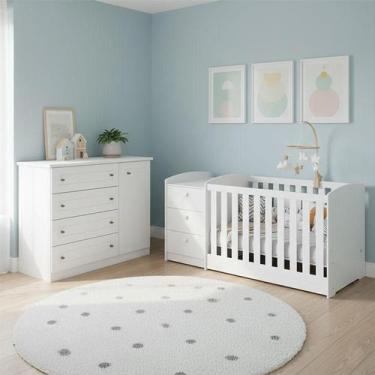 Imagem de Berço Multifuncional Atlanta e Cômoda Infantil Americano Ambiente Bran