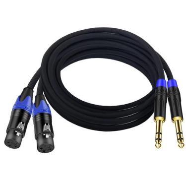 Imagem de Adaptador estéreo XLR para 1/4 TRS Seefeful XLR fêmea para 1/4