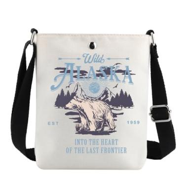 Imagem de G2TUP Bolsa tiracolo Alaska Cruise Gifts Alaska Vacation State Gifts Alaska Travel Bag Alaska Souvenir Shoulder Bag, Wild Alaska Cb, Ocidental
