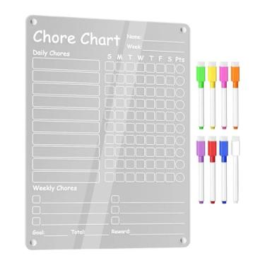 Imagem de KAIYUEMAOYI Quadro Branco para Geladeira, Quadro de Tarefas de Acrílico, Apagável, Multiuso, Lista de Tarefas, Planejador, Calendário