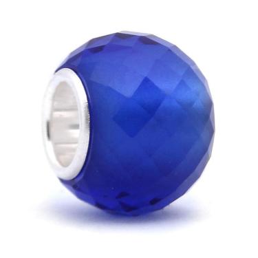 Imagem de Berloque Mundo Briller Estilo Murano Azul Escuro Prata