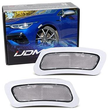 Imagem de iJDMTOY Lente refletora semitransparente frontal para-choque lateral lente marcador compatível com Volkswagen 2022-up MK8 Golf/GTI, substitui OEM Amber Reflector Assy