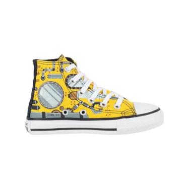 Imagem de Tênis Converse All Star Infantil Hi - Cano Médio, Original, Confortável, Ideal para o dia a dia, Estilo Clássico (Amarelo/Preto, BR, Criança de 9 a 12 anos, Numérico, 29)