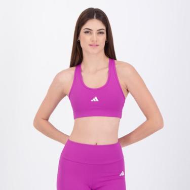 Imagem de Top Adidas All Gym Treino Suporte Medio Roxo, M