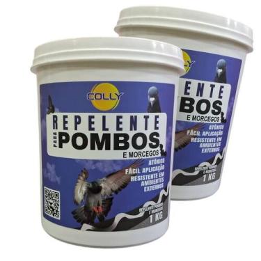 Imagem de Gel Repelente Pombos e Morcegos Colly Kit 2 Unidade Inibidor de Pouso 