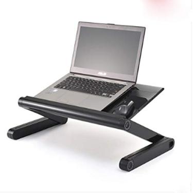 Imagem de Mesa dobrável de jardim, mesa de jantar, suporte portátil para laptop, mesa de computador, mesa dobrável para notebook, bandeja de cama de café da manhã de alumínio (cor: cinza) (D)