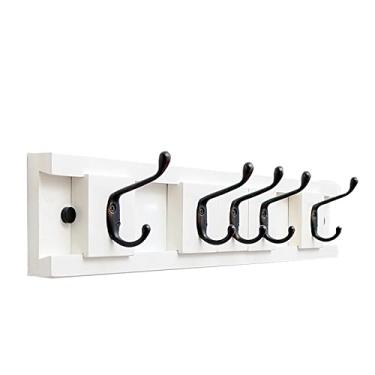 Imagem de Cabide de parede para cabide montado na parede cabide cabide ajustável tem 5 ganchos de metal casacos pendurados cachecóis chapéu chave bolsa porta de entrada cabide pendurado (cor: C) (C)