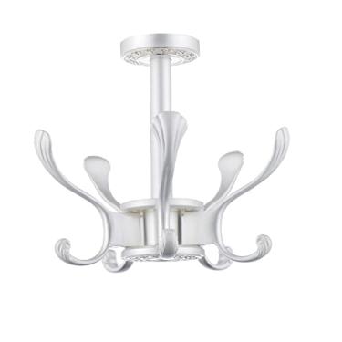 Imagem de Cabide montado na parede Gancho giratório móvel com 5 ganchos gancho perfurado para quarto cabide de pendurar na parede cabide de cabide gancho único estilo europeu entrada cabideiro para pendurar