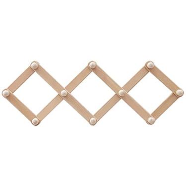 Imagem de Cabide de parede retrátil montado na parede para pendurar roupas, chapéus, ganchos de toalha, adequado para sala de estar, quarto, hall de entrada, banheiro. (B)