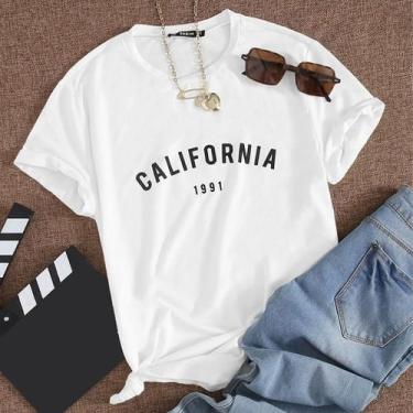 Imagem de Camiseta T-shirt Feminina Estampada California - loja dinka, m