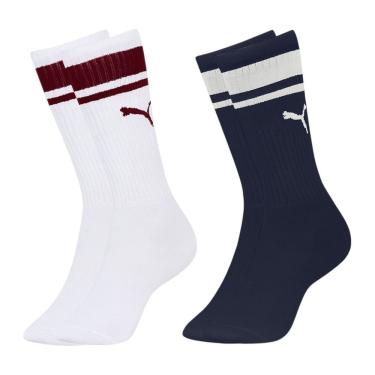Imagem de Kit 2 Pares de Meias Puma Cano Longo Esportiva Masculina