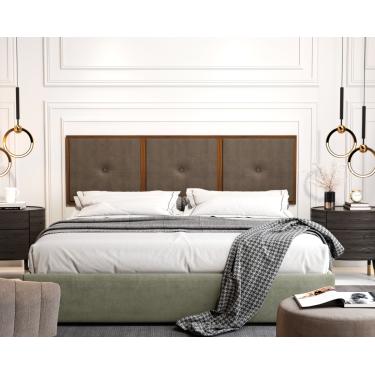 Imagem de Painel Cabeceira Box King 1,95 Duda Madeira Marrom - Comprar Moveis em Casa