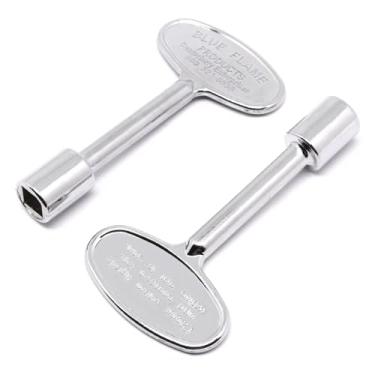 Imagem de S SYDIEN 2 chaves de válvula de gás universais para hastes de válvula de gás de 0,6 cm e 5/40.6 cm, chave de lareira a gás de 7,5 cm para fogueira e lareira, prata