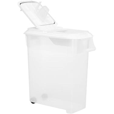 Imagem de Buddeez Dispensador de ração para animais de estimação dobrável de 12-1/2 galões com concha para até 22,7 kg