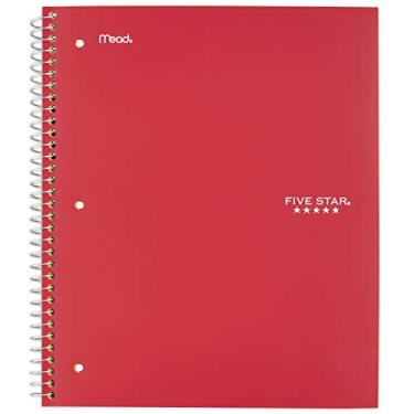 Imagem de Five Star Caderno espiral, 1 assunto, papel pautado, 28 cm x 21 cm, vermelho (73681)