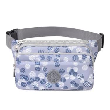 Imagem de Pochetes femininas modernas, bolsa de cintura de grande capacidade, bolsa de cinto, bolsa tiracolo portátil para celular, resistente à água, Pontos cinzentos, Large, Mochila ajustável