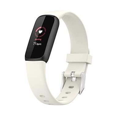Imagem de Hoopyeecase pulseira de relógio Compatível com Fitbit Luxe Bands ，Suave Silicone Esporte À prova d'água Quick Release Respirável Substituição Pulseiras de relógio Acessórios para mulheres homens