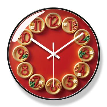 Imagem de Relógio de parede de luxo com design moderno de 30 cm com número floral