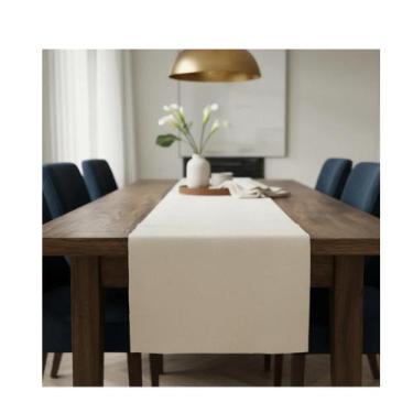 Imagem de Caminho De Mesa Trilho Tecido Ecológico 100% Algodão Cru 45cm X 1,60m 