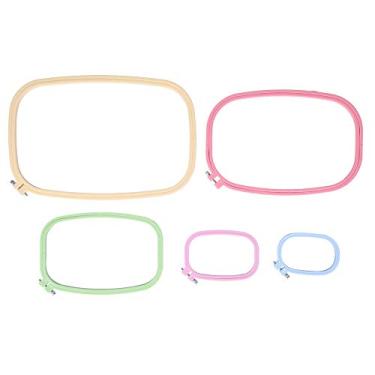 Imagem de Embroidery Hoops Square Cross Stitch Hoop ABS Plastic Frame DIY Tools 5Pcs Set Durable Skid Resistant for Beginners Crafters