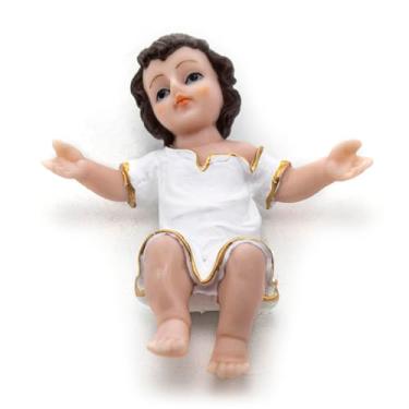 Imagem de Imagem Menino Jesus Branco Resina 12 cm