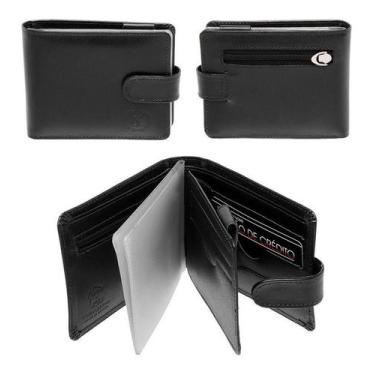 Imagem de Carteira Masculina De Couro Na Caixa Ótimo Presente Cabe Rg Cnh Moedas
